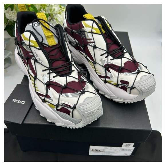 Versace V3 net leather sneakers size 10 US made in Italy - Picture 8 of 8